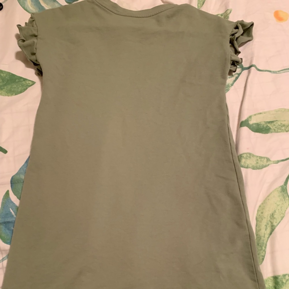 earthy green t-shirt dress